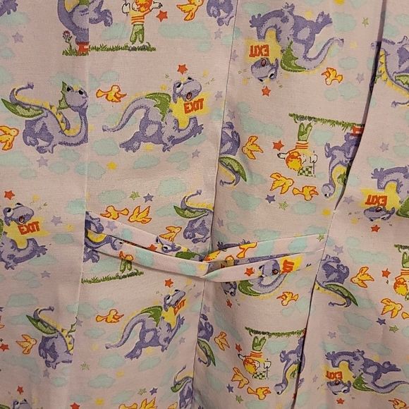 Elsie of Miami,lavender pink Dino, 2 lg pockets,Tapered back string belt. - Picture 6 of 8